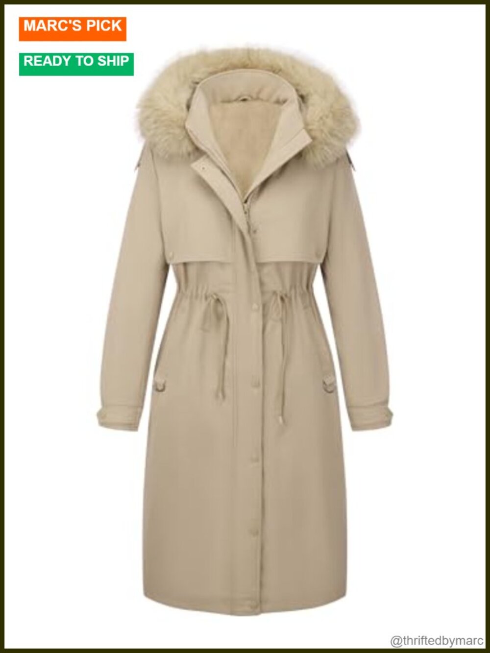 Women's Winter Thicken Long Insulated Parka with Faux Fur Hood
